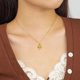 YYSUNNY 925 Silver Necklace Xmas Tree Pendant Collarbone Chain Gift
