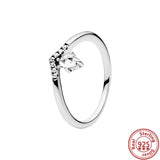925 Silver Heart Crown Zircon Ring Women Infinite Charms Jewelry
