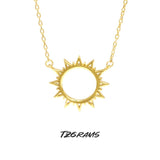 Minimalist Sun Shape Sterling Silver Necklace