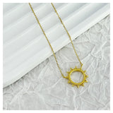 Minimalist Sun Shape Sterling Silver Necklace