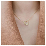 Minimalist Sun Shape Sterling Silver Necklace