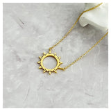 Minimalist Sun Shape Sterling Silver Necklace