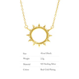Minimalist Sun Shape Sterling Silver Necklace