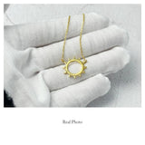 Minimalist Sun Shape Sterling Silver Necklace