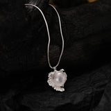 Pink Crystal Love Necklace S925 Silver Agate Pendant
