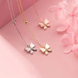 925 Sterling Silver Butterfly Short Necklace for Women