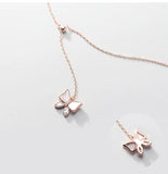 925 Sterling Silver Butterfly Short Necklace for Women