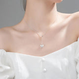 925 Sterling Silver Butterfly Short Necklace for Women
