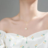 925 Sterling Silver Butterfly Short Necklace for Women