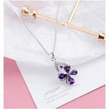 925 Silver Butterfly Pendant Necklace with Amethyst