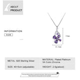 925 Silver Butterfly Pendant Necklace with Amethyst