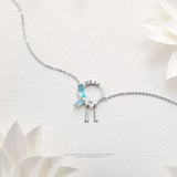 925 Silver Flowers Leaves Tassels Necklace