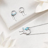 925 Silver Flowers Leaves Tassels Necklace