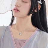 925 Silver Flowers Leaves Tassels Necklace