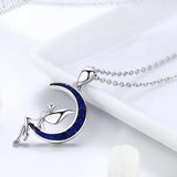 925 Silver Night Fairy Pendant Moon Link Chain Women Jewelry Gift