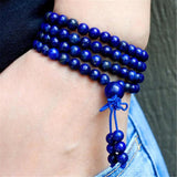6mm Lapis Lazuli 108 Beads Tassel Necklace Bracelet Spirituality