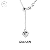 925 Silver Heart Necklace Pull-out Clavicle Chain