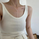 925 Silver Heart Necklace Pull-out Clavicle Chain