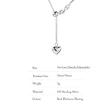 925 Silver Heart Necklace Pull-out Clavicle Chain