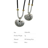 999 Pure Silver Necklace Fengshui Pendant For Women Change Luck Sweater Chain