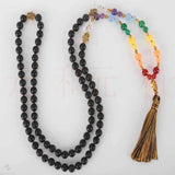 8mm 108 Knot Natural Agate 7 Chakra Necklace - Restore Spirituality