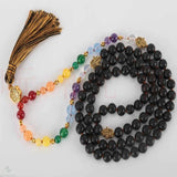 8mm 108 Knot Natural Agate 7 Chakra Necklace - Restore Spirituality