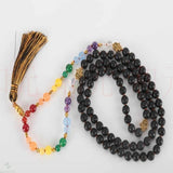 8mm 108 Knot Natural Agate 7 Chakra Necklace - Restore Spirituality