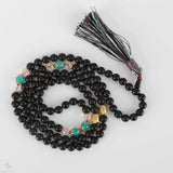 8mm 108 Knot Natural Scrub Agate Buddha Bracelet Relief Cuff Chain Tassel Bless