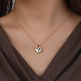 Heart Shape Checkerboard Silver Necklace for Women