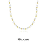 S925 Sterling Silver Pearl Beaded Chocker Necklace