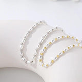 S925 Sterling Silver Pearl Beaded Chocker Necklace