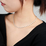 S925 Sterling Silver Pearl Beaded Chocker Necklace