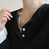 925 Sterling Silver Bear Donut Ring Pendant Necklace for Women