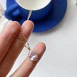 925 Silver Zircon Pendant Necklace Shine Light Aesthetics Party Jewelry