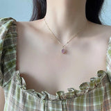 925 Silver Zircon Pendant Necklace Shine Light Aesthetics Party Jewelry