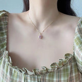 925 Silver Zircon Pendant Necklace Shine Light Aesthetics Party Jewelry