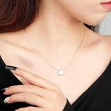 925 Real Silver Fan-shaped Shell Shape Necklace For Women Glossy Fine Jewelry