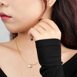 925 Real Silver Fan-shaped Shell Shape Necklace For Women Glossy Fine Jewelry