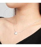 925 Real Silver Fan-shaped Shell Shape Necklace For Women Glossy Fine Jewelry