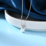 925 Silver Light Bulb Shell Pearl Pendant Necklace Women