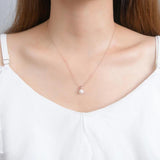 925 Silver Light Bulb Shell Pearl Pendant Necklace Women