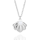 925 Sterling Silver Shell Pearl Pendant Necklace