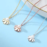 925 Sterling Silver Shell Pearl Pendant Necklace