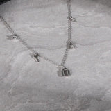 Sterling Silver Love Locks Geometric Necklace