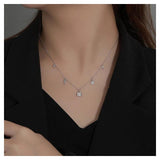 Sterling Silver Love Locks Geometric Necklace