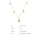 Sterling Silver Love Locks Geometric Necklace