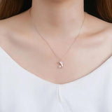 925 Silver Dolphin Shell Pearl Pendant Necklace for Women