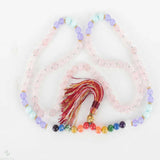 8mm Pink Quartz Aquamarine Purple Bead Chakra Bracelet