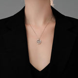 S925 Silver Running Rabbit Necklace Glossy Clavicle Chain