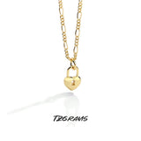Vintage Lock Necklace Heart Pendant